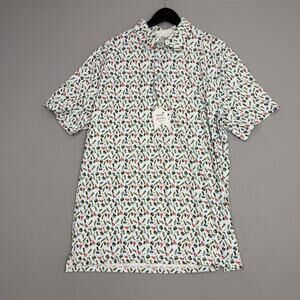 1764 Polo Shirt Extra Large Blue Lobster Beer All Over Print Stretch Performance